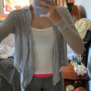 Super cute Abercrombie kids gray hooded cardigan